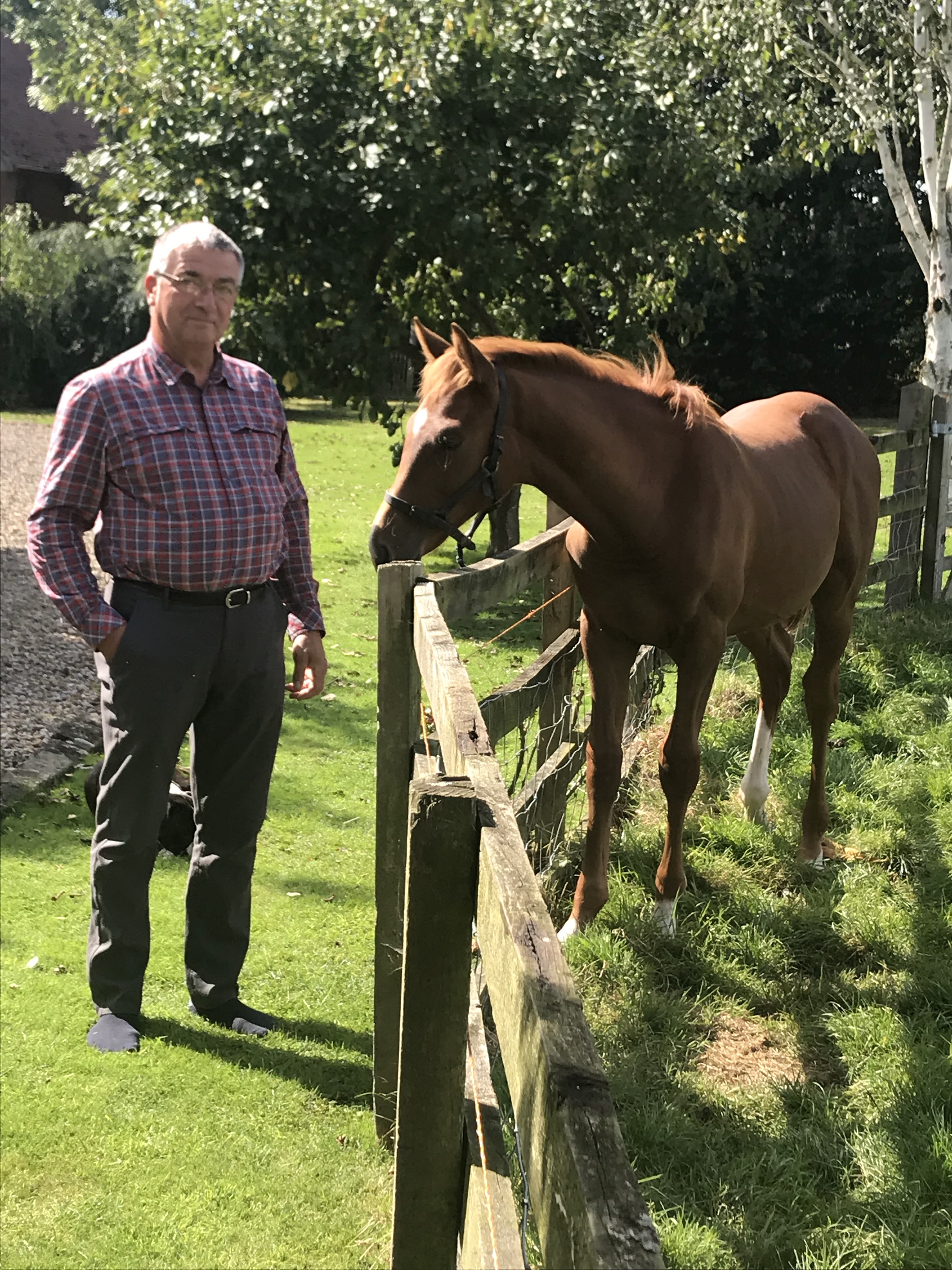Richard Hill with yearling we bred last year.